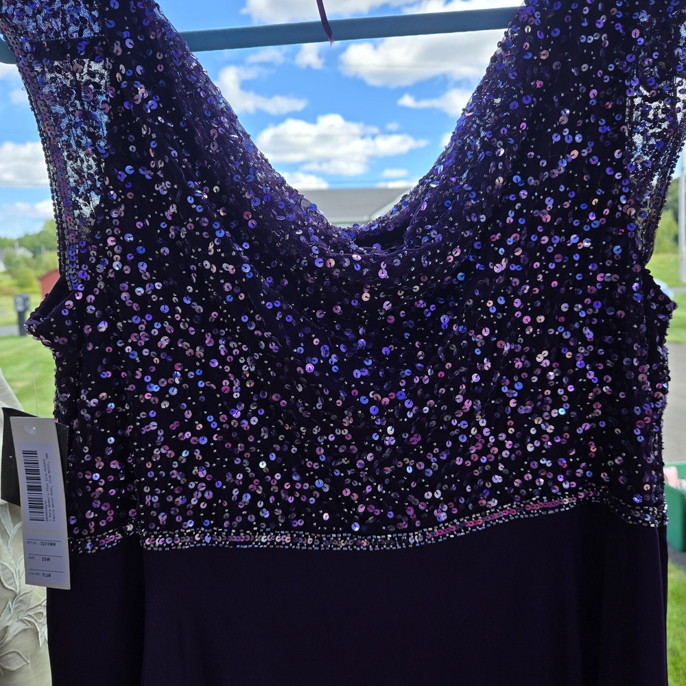 J Kara Purple Sequin Maxi Dress